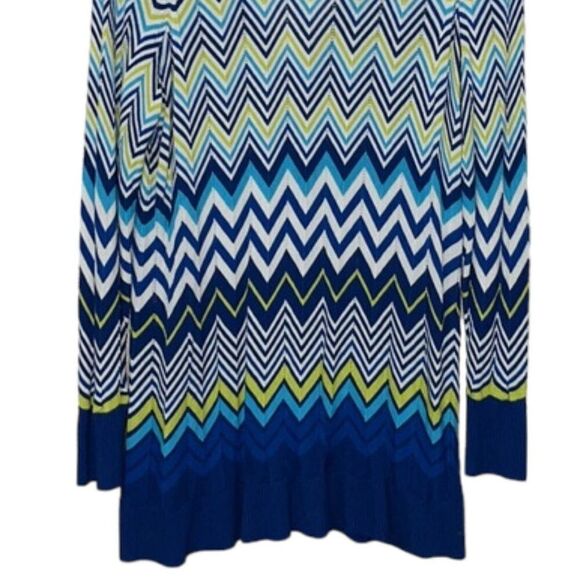 Lane Bryant Women's Blue Green Chevron Button-Down Knit Cardigan Size 18/20 NWOT - Picture 8 of 10